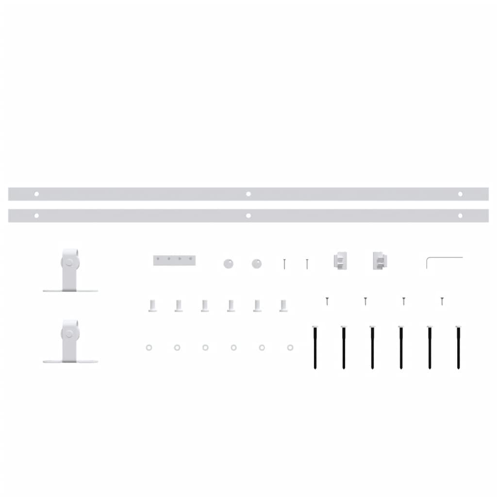 Mini Sliding Cabinet Door Kit Carbon Steel White 200 cm