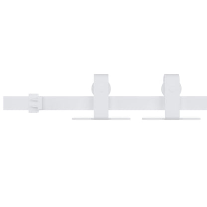 Mini Sliding Cabinet Door Kit Carbon Steel White 152 cm