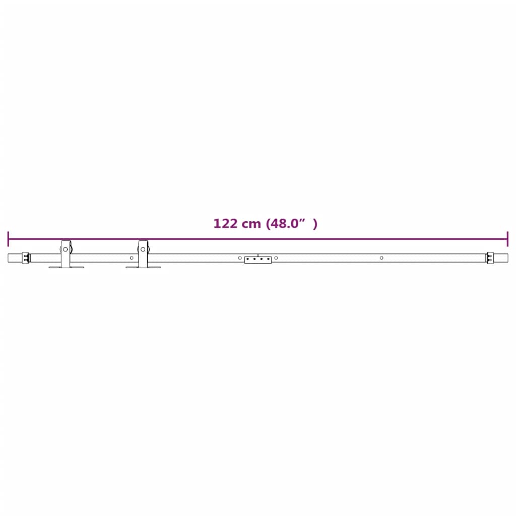 Mini Sliding Cabinet Door Kit Carbon Steel White 122 cm