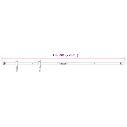 Mini Sliding Cabinet Door Kit Carbon Steel White 183 cm