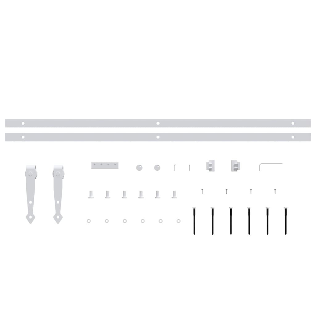 Mini Sliding Cabinet Door Kit Carbon Steel White 200 cm