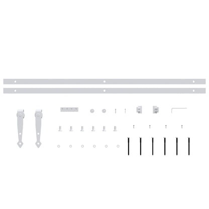Mini Sliding Cabinet Door Kit Carbon Steel White 200 cm
