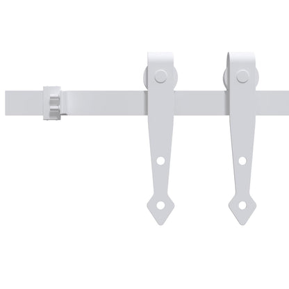 Mini Sliding Cabinet Door Kit Carbon Steel White 152 cm