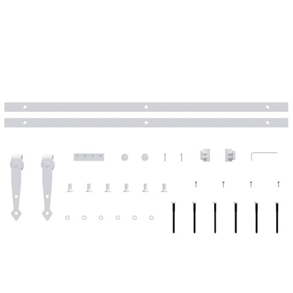 Mini Sliding Cabinet Door Kit Carbon Steel White 152 cm