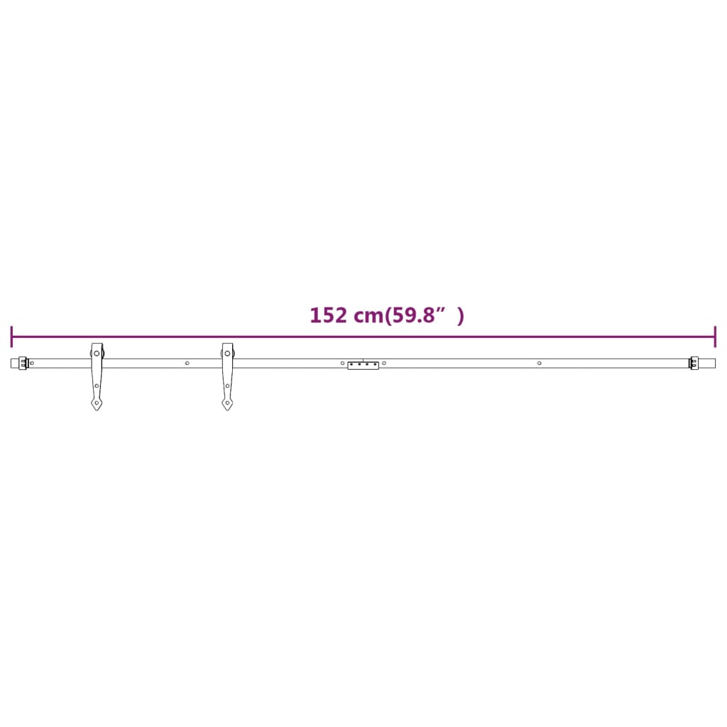 Mini Sliding Cabinet Door Kit Carbon Steel White 152 cm