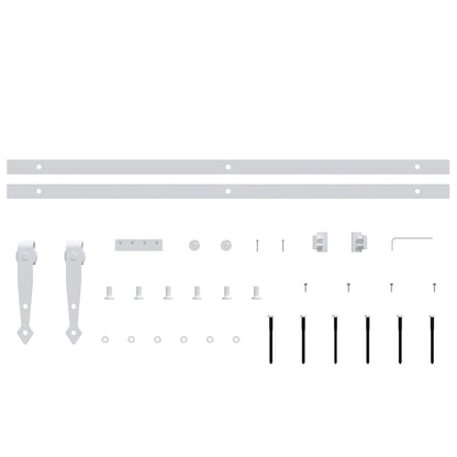 Mini Sliding Cabinet Door Kit Carbon Steel White 122 cm