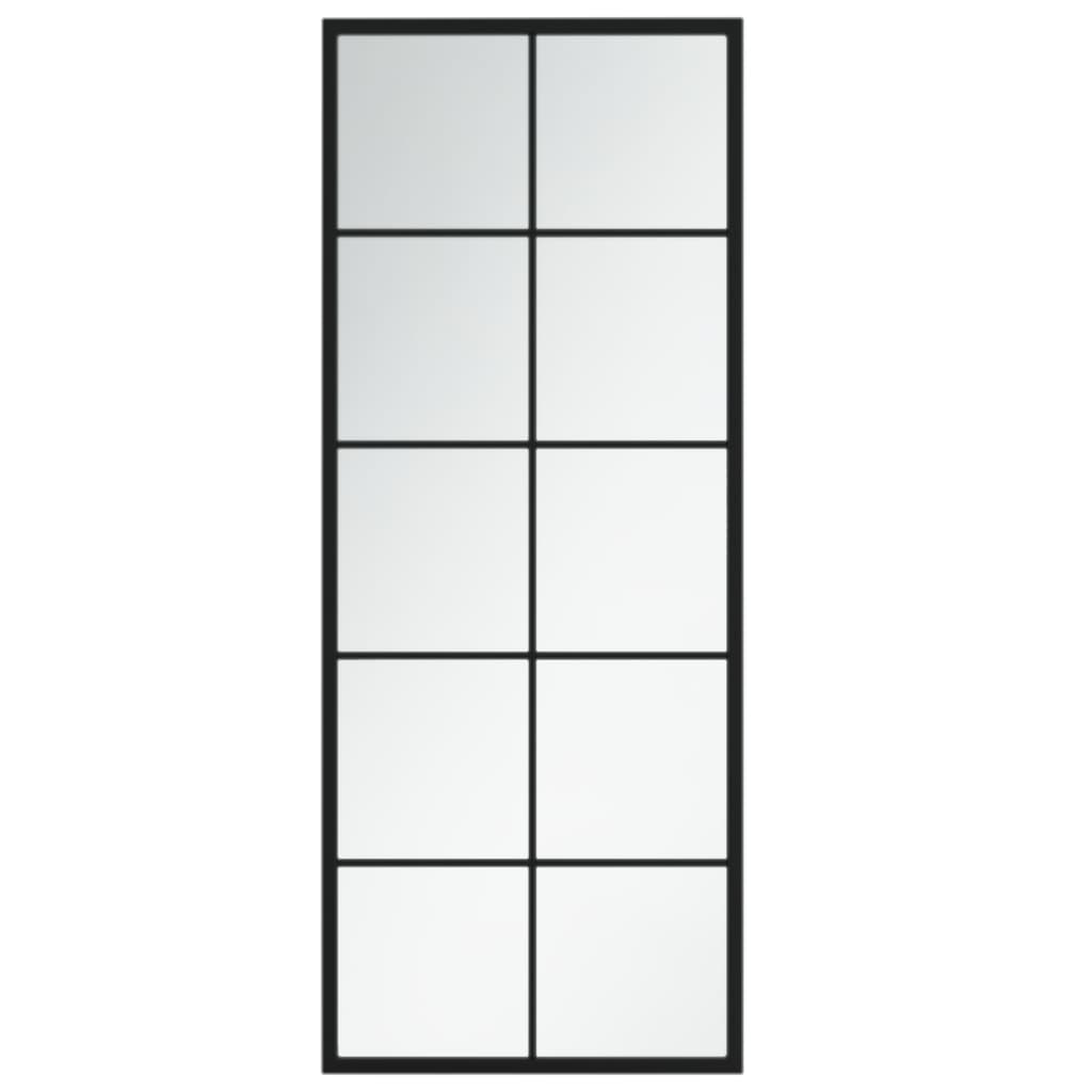 vidaXL Mirror Black Metal, Glass Mirror Rectangular Traditional