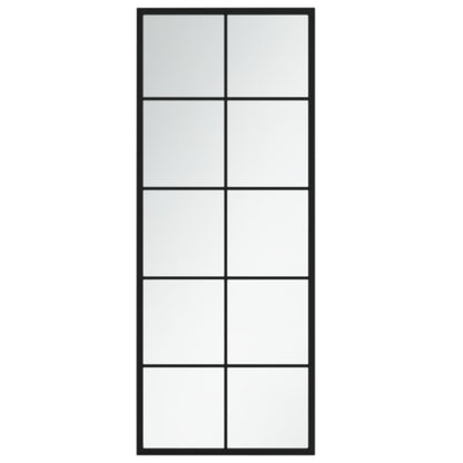 vidaXL Mirror Black Metal, Glass Mirror Rectangular Traditional