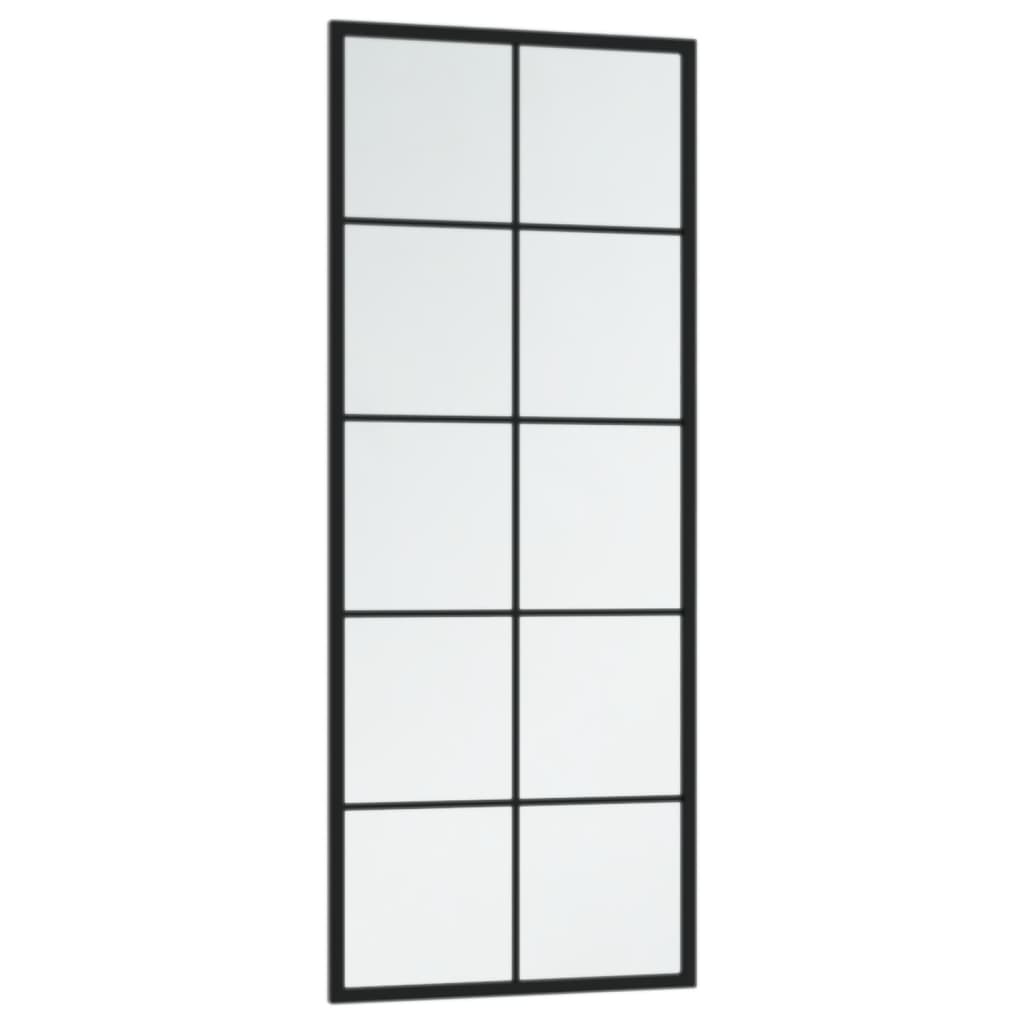 vidaXL Mirror Black Metal, Glass Mirror Rectangular Traditional