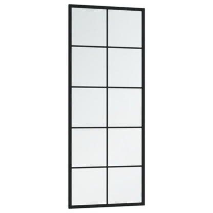 vidaXL Mirror Black Metal, Glass Mirror Rectangular Traditional