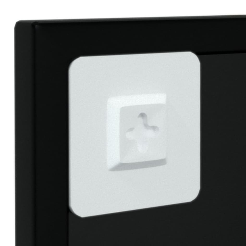 vidaXL Mirror Black Metal, Glass Mirror Rectangular Traditional