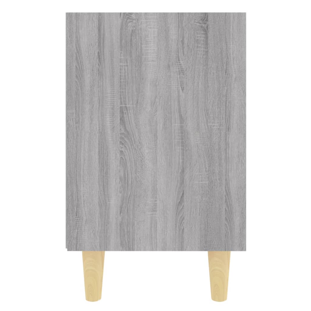 Bed Cabinet with Solid Wood Legs Grey Sonoma 40x30x50 cm