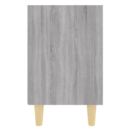 Bed Cabinet with Solid Wood Legs Grey Sonoma 40x30x50 cm