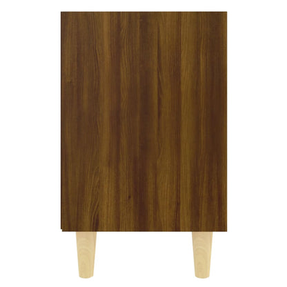 813102 vidaXL Bed Cabinet with Solid Wood Legs Brown Oak 40x30x50 cm