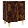 Bed Cabinet with Solid Wood Legs Smoked Oak 40x30x50 cm