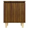 Bed Cabinets with Solid Wood Legs 2 pcs Brown Oak 40x30x50 cm
