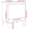 Bed Cabinets with Metal Legs Grey Sonoma 40x30x50 cm