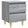 Bed Cabinets with Solid Wood Legs 2 pcs Grey Sonoma 40x35x50 cm