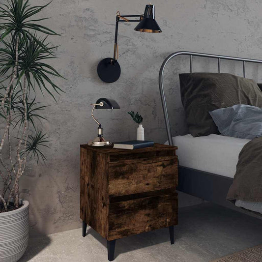 Bed Cabinet | Smoked oak | Engineered wood, metal | Bed Cabinet