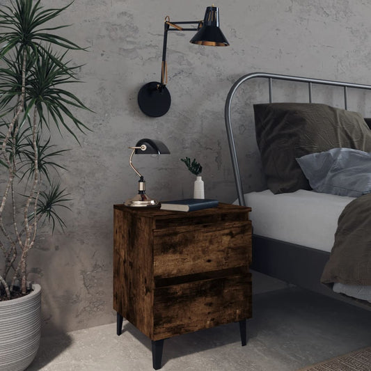 Bed Cabinet | Set of 2 | Smoked oak | Engineered wood, metal | Standard