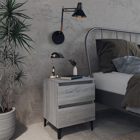 Bed Cabinet | Grey Sonoma | Engineered wood, Metal | Medium | Bed Cabinet