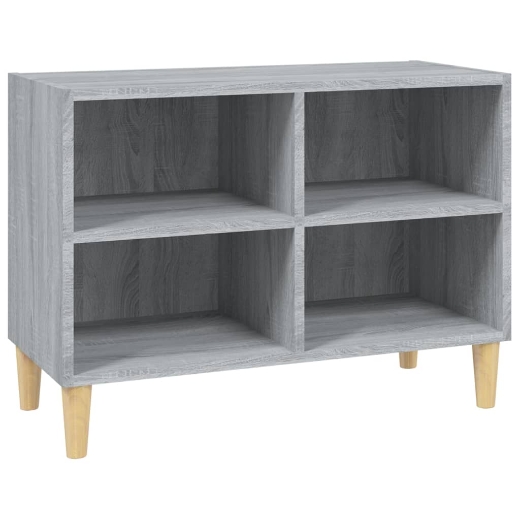 TV Cabinet with Solid Wood Legs Grey Sonoma 69,5x30x50 cm