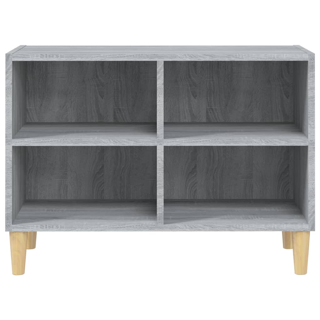 TV Cabinet with Solid Wood Legs Grey Sonoma 69,5x30x50 cm