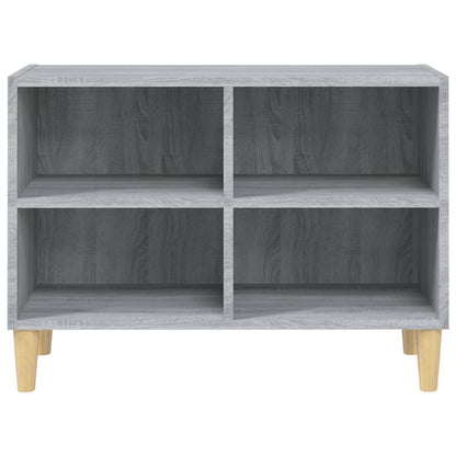 TV Cabinet with Solid Wood Legs Grey Sonoma 69,5x30x50 cm