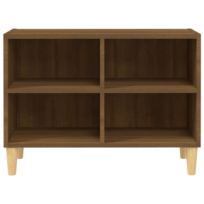 TV Cabinet with Solid Wood Legs Brown Oak 69,5x30x50 cm