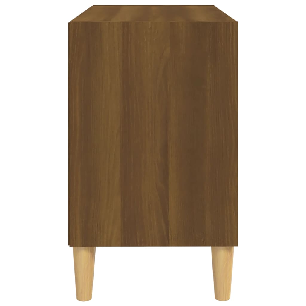 TV Cabinet with Solid Wood Legs Brown Oak 69,5x30x50 cm