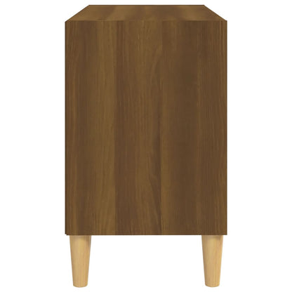 TV Cabinet with Solid Wood Legs Brown Oak 69,5x30x50 cm