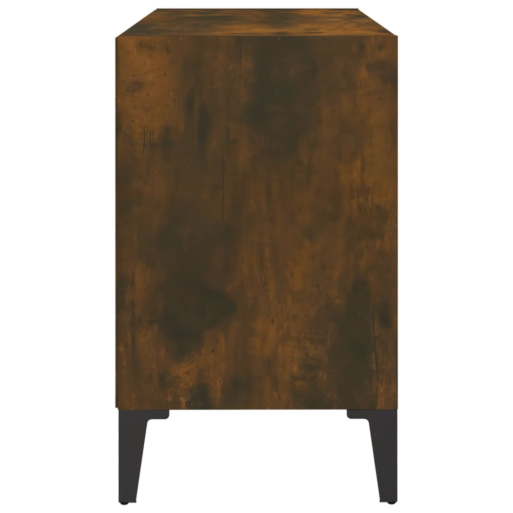 TV Cabinet with Metal Legs Smoked Oak 69.5x30x50 cm