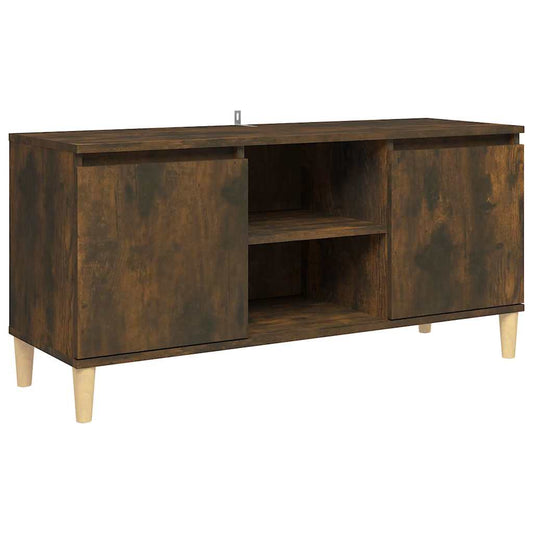 TV Cabinet | Smoked Oak | Engineered Wood, Solid Eucalyptus Wood | Medium
