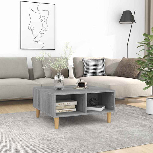 Coffee Table | Grey sonoma | Engineered wood, solid eucalyptus wood