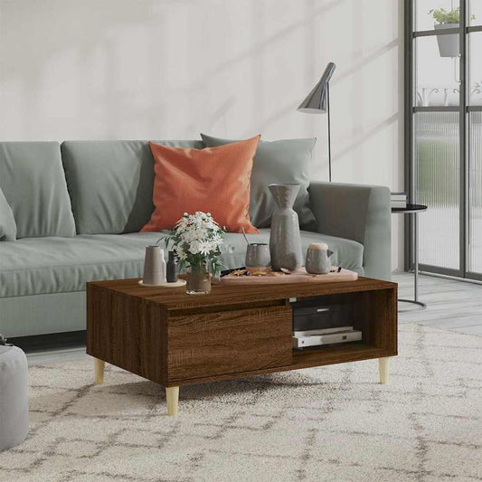 Coffee Table | Brown Oak | Engineered wood, Solid eucalyptus wood