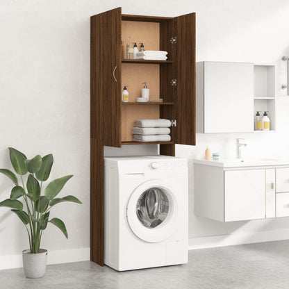 Washing Machine Cabinet Brown Oak 64x25.5x190 cm