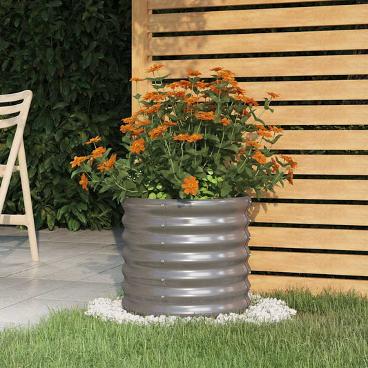 Garden Planter | Grey | Powder-Coated Steel | Medium | Durable