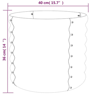 Garden Planter Galvanised Steel 40x40x36 cm Brown