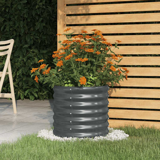 Garden Planter Galvanised Steel 40x40x36 cm Anthracite