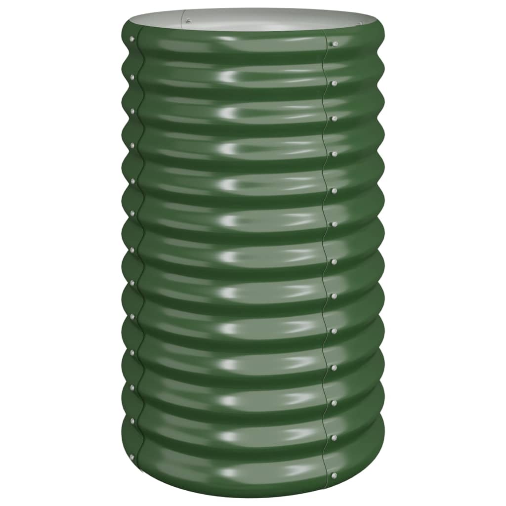 Garden Planter Galvanised Steel 40x40x68 cm Green