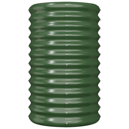 Garden Planter Galvanised Steel 40x40x68 cm Green