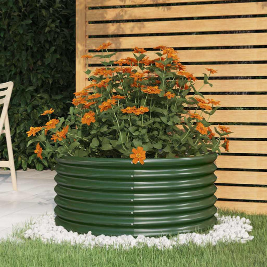 Garden Planter | Green | Powder-coated steel | 80 cm wide, 36 cm tall