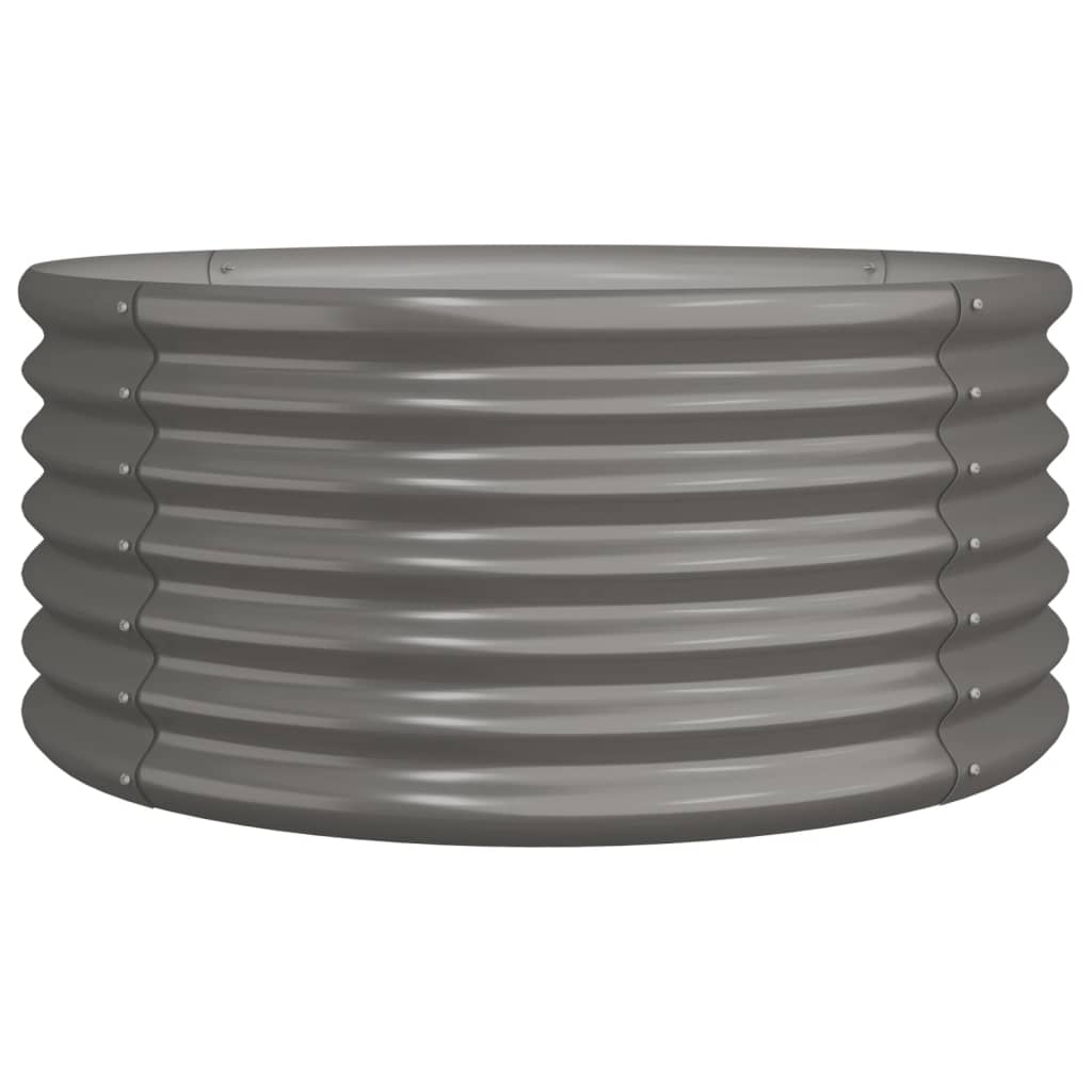 Garden Planter Galvanized Steel 31.5"x31.5"x14.2" Gray