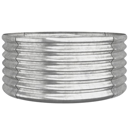 Garden Planter Galvanised Steel 80x80x36 cm Silver