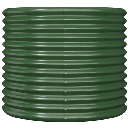 Garden Planter Galvanised Steel 80x80x68 cm Green