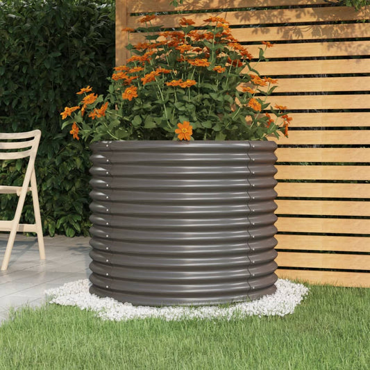 Garden Planter | Grey | Powder-coated steel | 80x80x68 cm