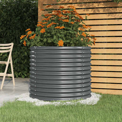 Garden Planter Galvanized Steel 31.5"x31.5"x26.8" Anthracite