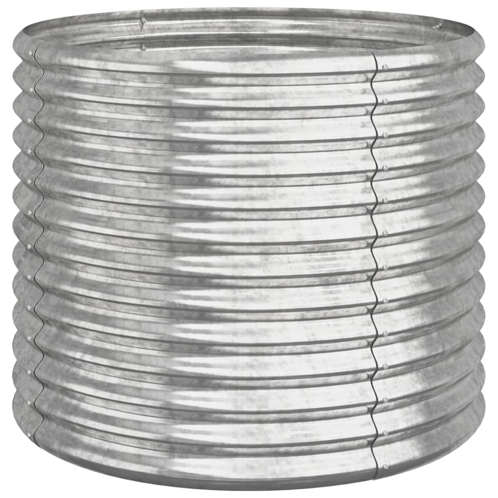 Garden Planter Galvanized Steel 31.5"x31.5"x26.8" Silver