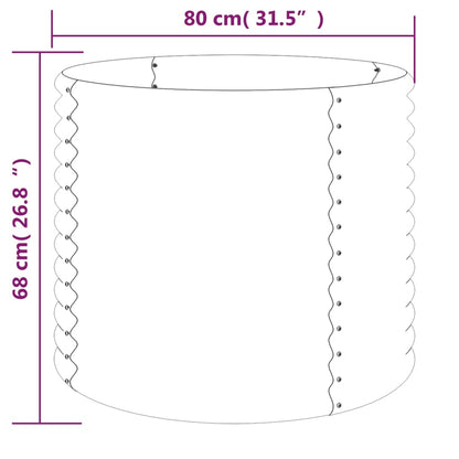 Garden Planter Galvanized Steel 31.5"x31.5"x26.8" Silver