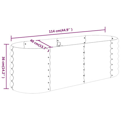Garden Raised Bed | Grey | Powder-coated steel | Large | Durable